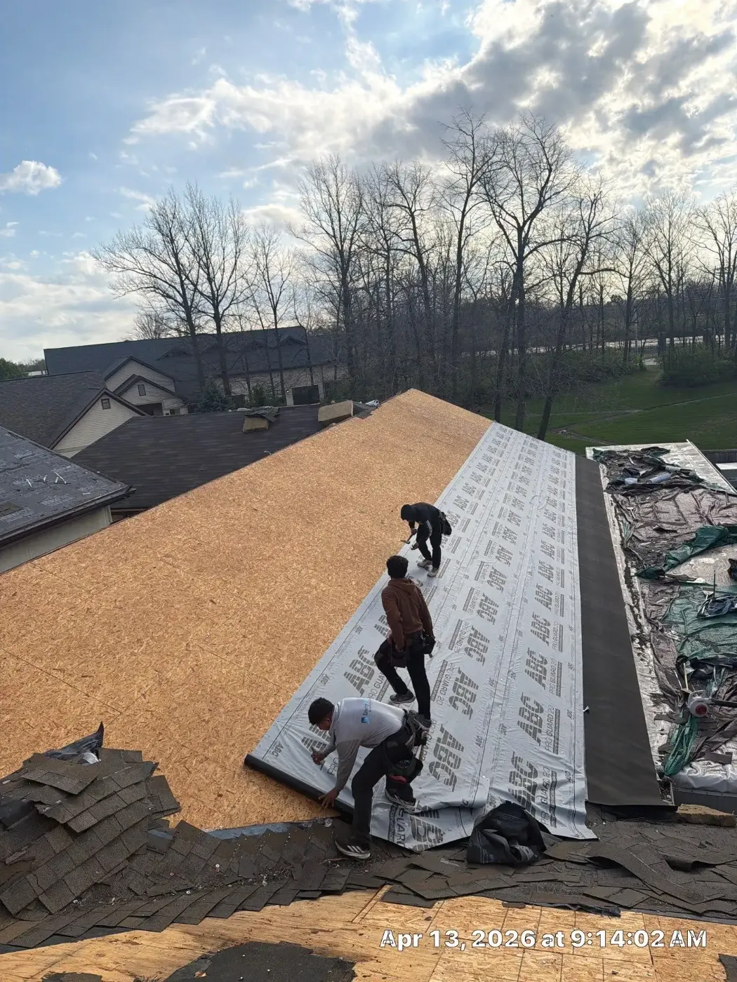 Storm damage documentation on a Lebanon commercial building